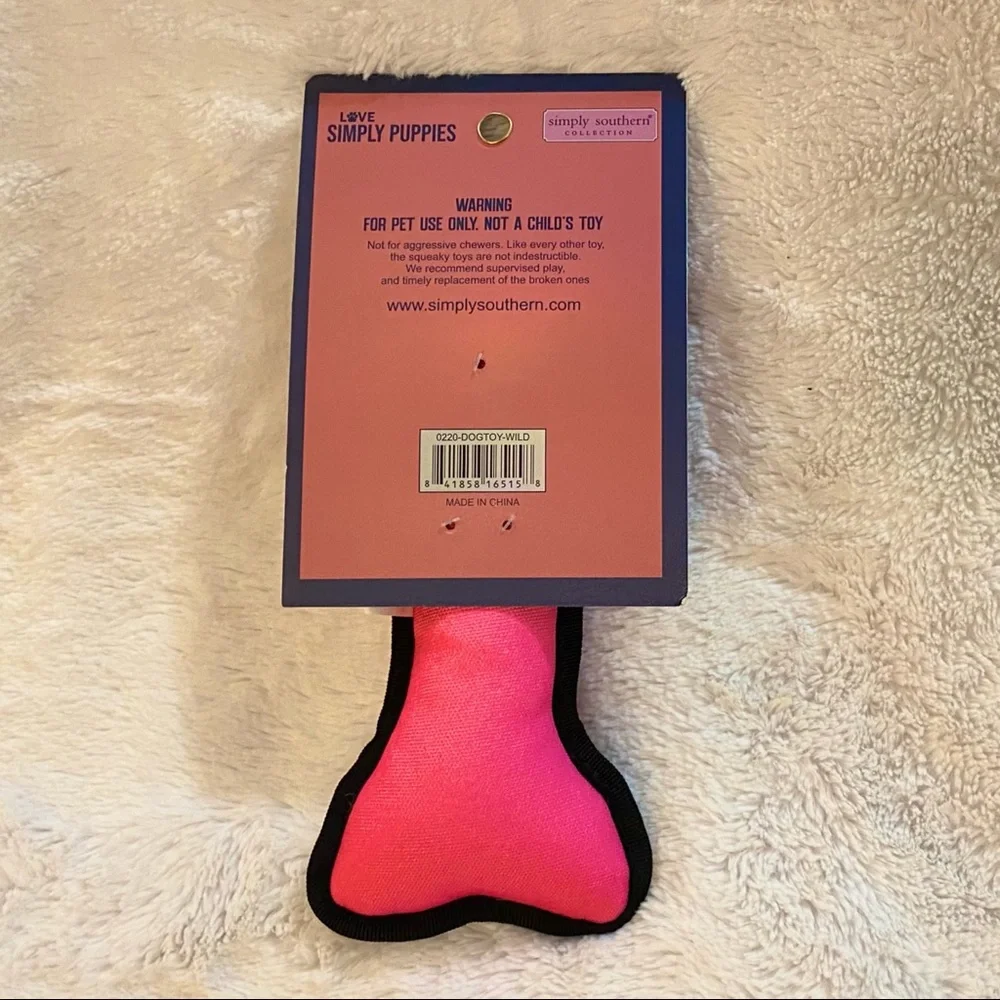 ✨🆕🐆🐾SIMPLY SOUTHERN WILD THING SQUEAKY DOG BONE TOY🐾🐆 - Picture 5 of 5